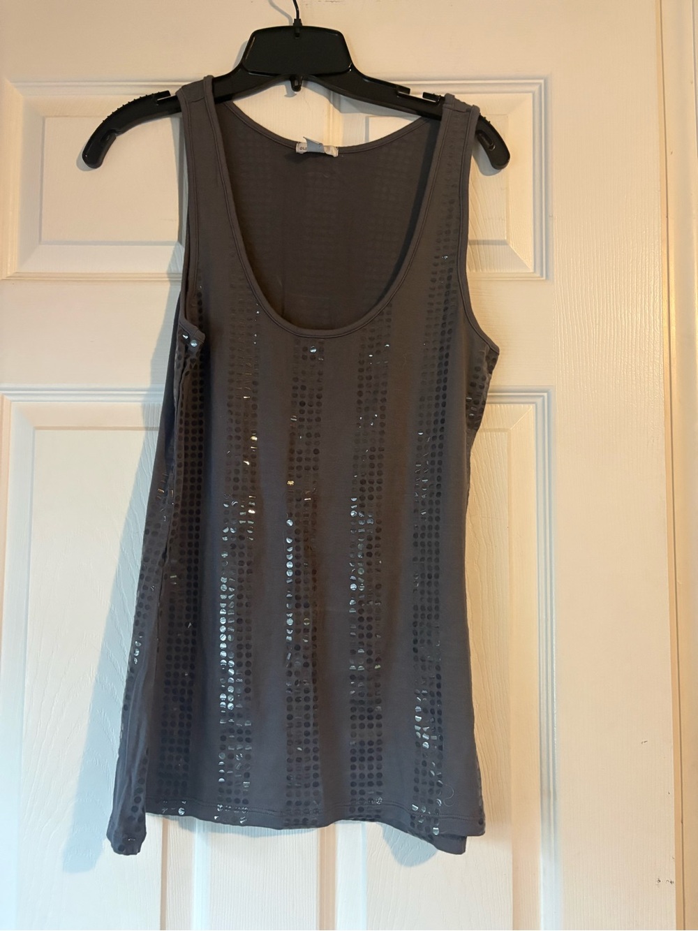 Old Navy Gray Sequin Tank Top